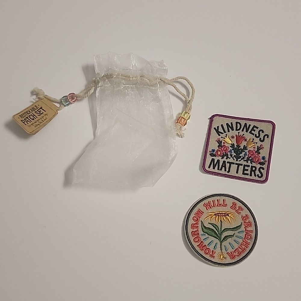Natural Life Patch Set Restickable Embroidered Sunflower Flowers Floral with Bag - Picture 2 of 3